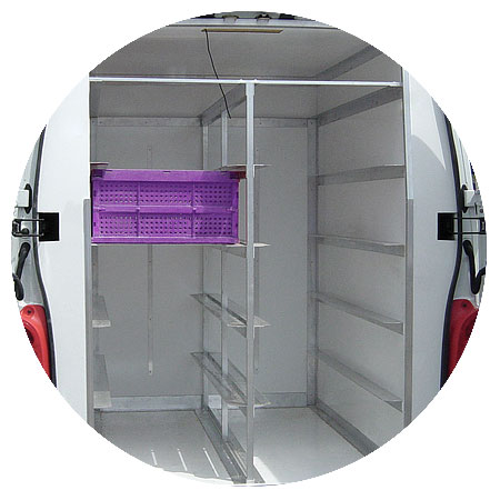 frigorifik panel van açılır raf sistemi